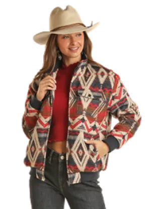 Women's Rock & Roll Cotton Aztec Bomber Jacket